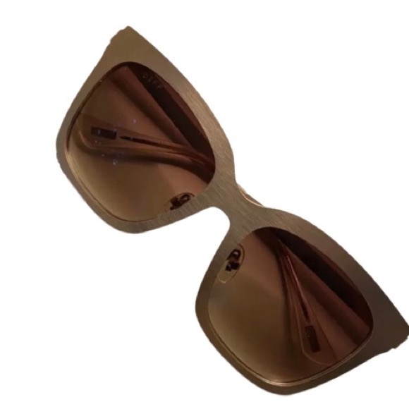 Diff Eyewear Accessories Diff Ella Sunglasses Rose Gold Frame Brown